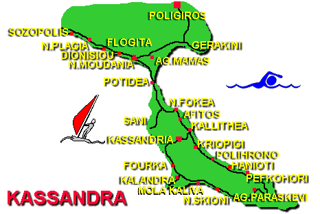 Landkarte von Kassandra