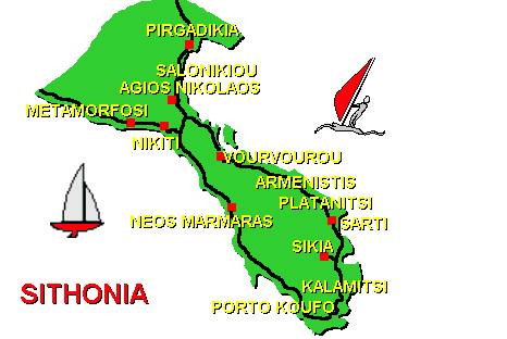Landkarte von Sithonia