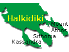 Virtual map of Halkidiki, Greece