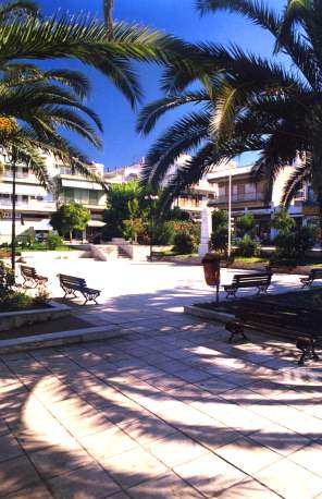 A part of the central square at Nea Moudania