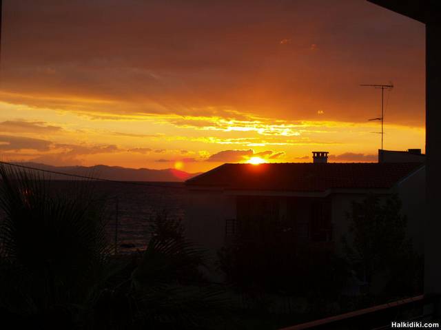 Sunrise from the balcony Nemo Appartments Polichrono