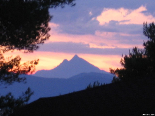 Mount Athos Sunset from Hanioti