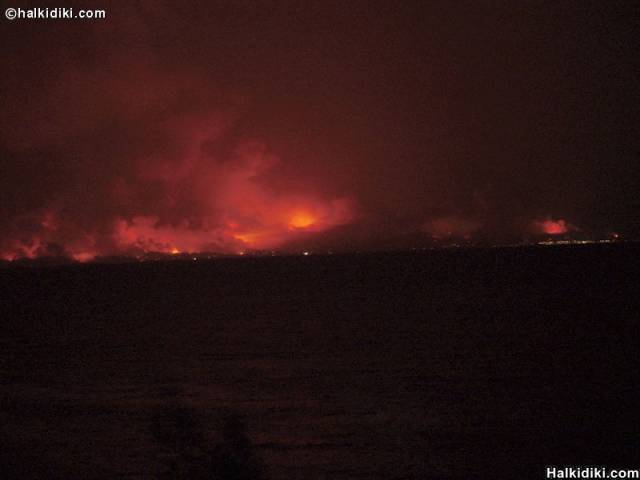 Fire in Kassandra, Halkidiki